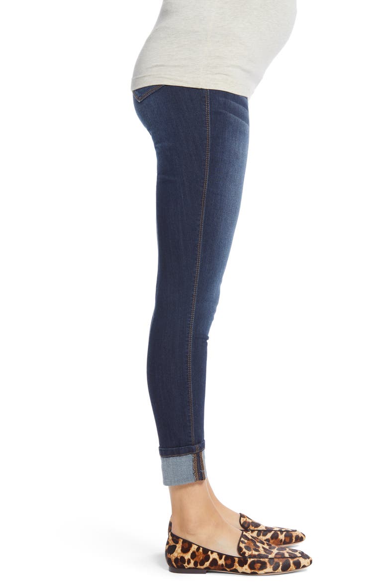 Roll Cuff Skinny Maternity Jeans, Alternate, color, GIOVANNA