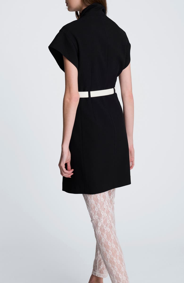 Kenneth Cole Trench Minidress, Alternate, color, Black/Natural White