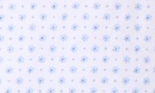 Tailorbyrd Geometric Floral Stretch Cotton Button-up Shirt In Dove White