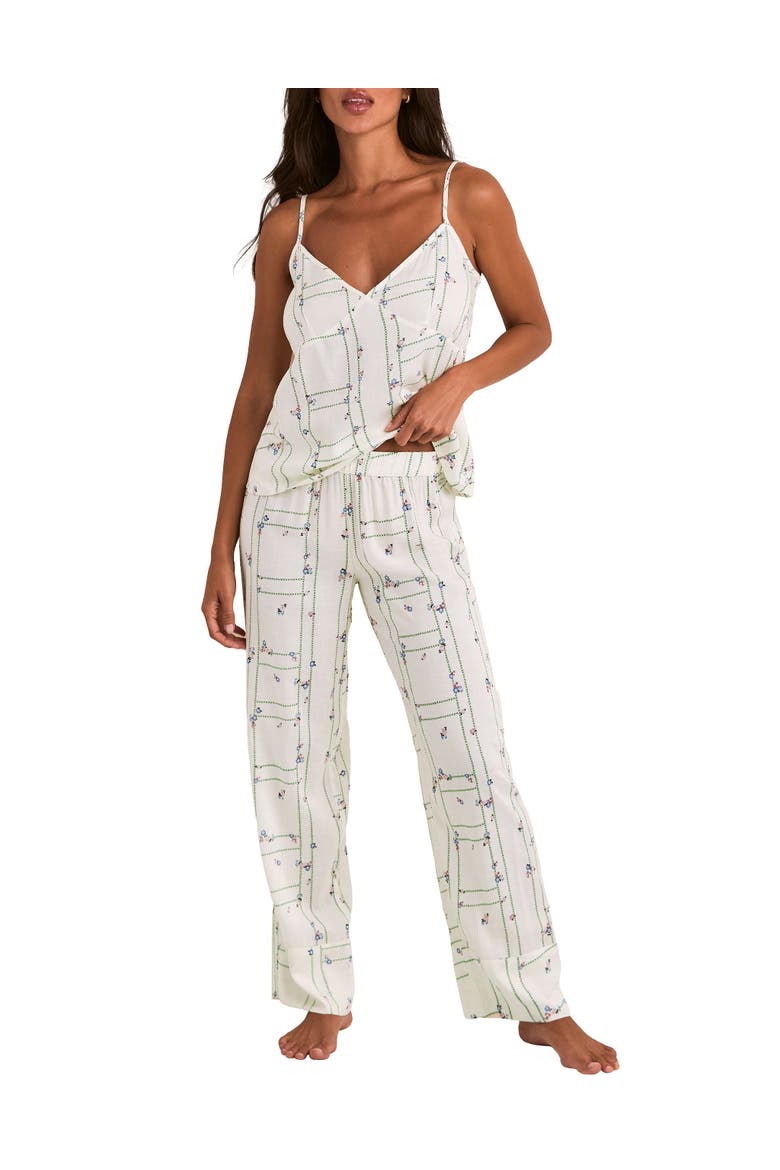 Nessa Pajama Cami & Pant Set, Alternate, color, Floral beige