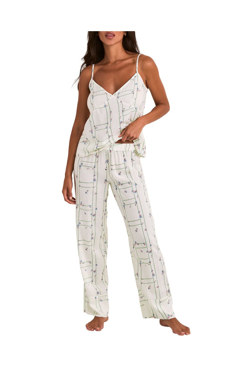 Adore Me Nessa Pajama Cami & Pant Set, Alternate, color, Floral Beige