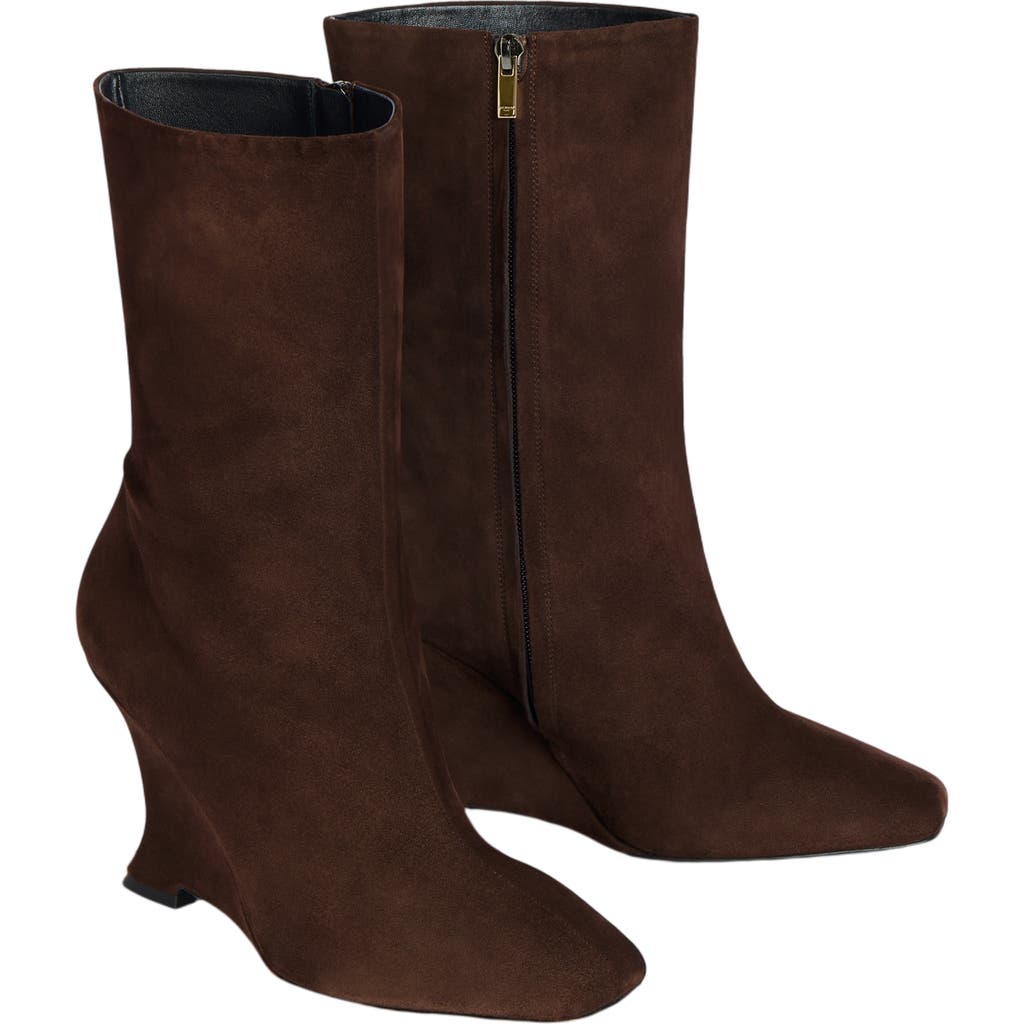 Balmain Wedge Ankle Boots In Brown
