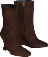 Balmain Wedge Ankle Boots in Suede