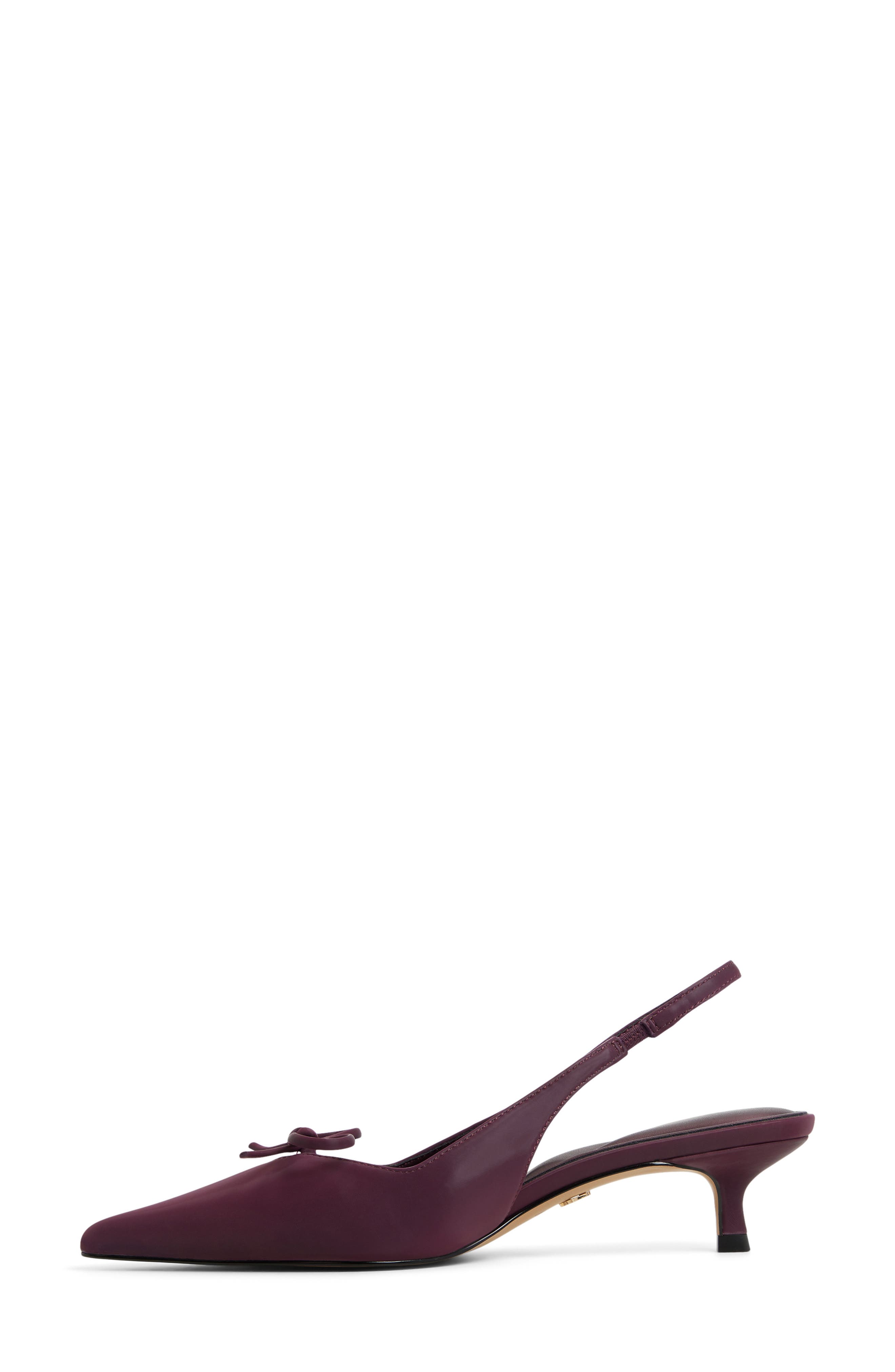 Azizza Slingback Pointed Toe Kitten Heel Pump, Alternate, color, BORDO