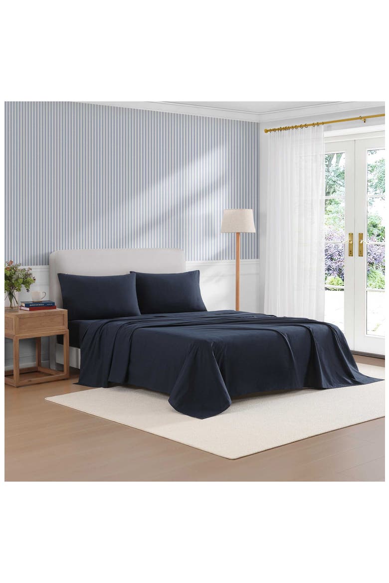 Performance Cooling Cotton Sheet Set, Alternate, color, DARK BLUE