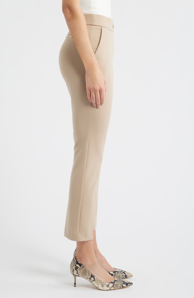 AK ANNE KLEIN Straight Leg Pull-On Pants, Alternate, color, Latte