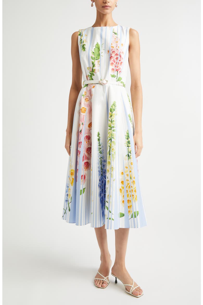 Foxglove Sleeveless Stretch Cotton Dress, Main, color, LIGHT BLUE MULT