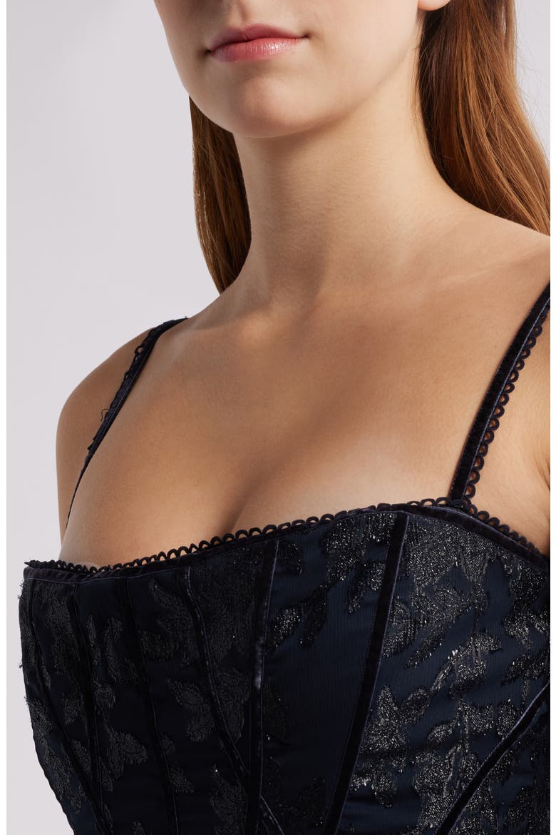 Esme Fil Coupé Gown, Alternate, color, NAVY