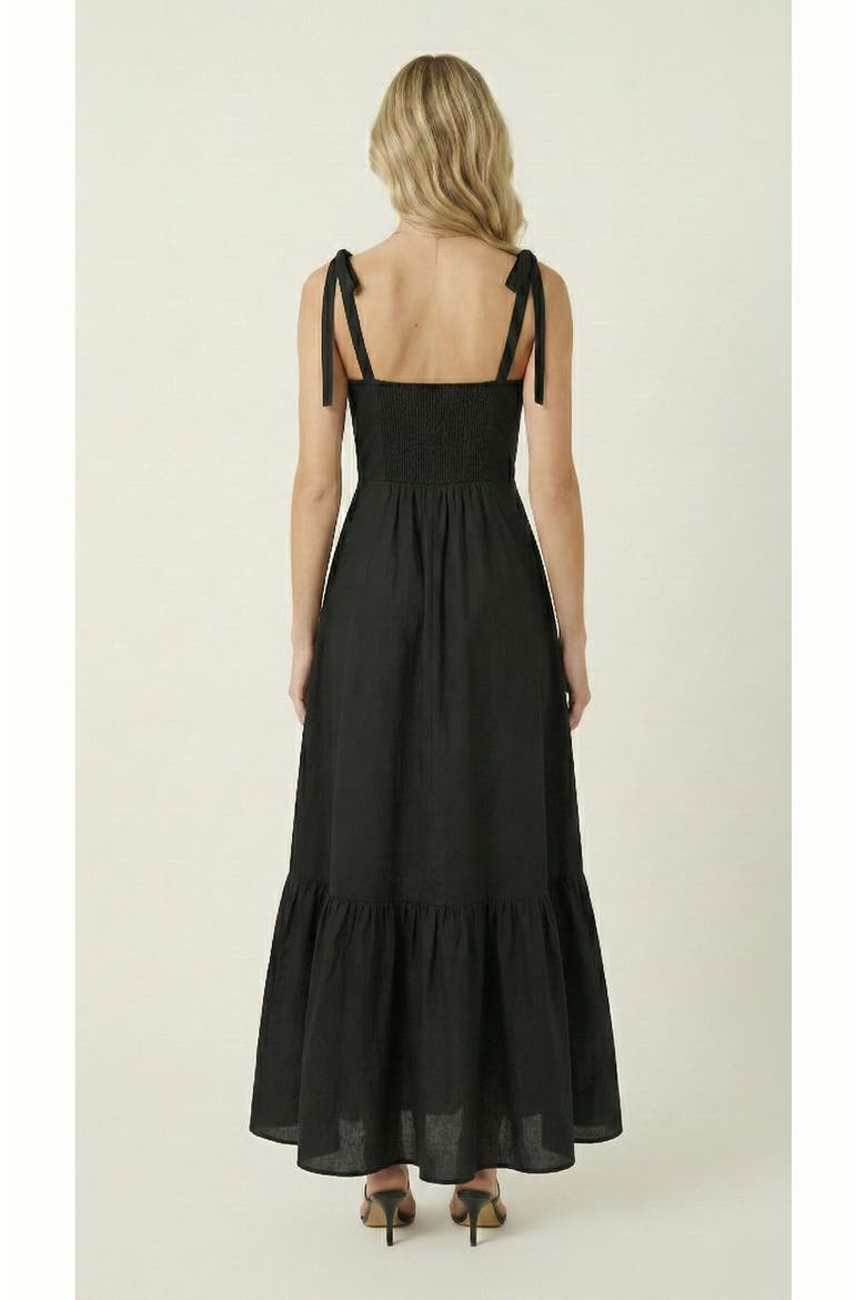Sweetheart Neck Tie Straps Maxi Dress, Alternate, color, Black