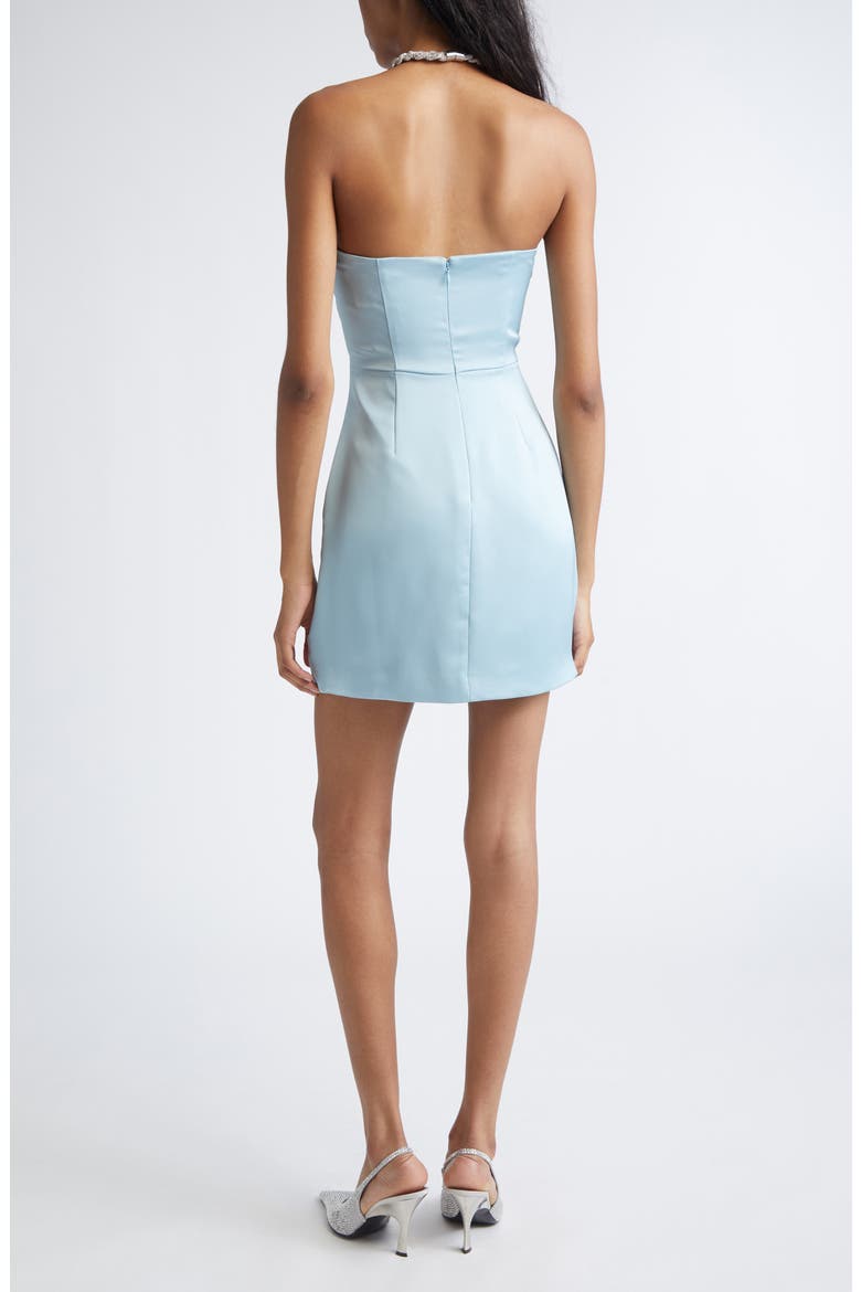 Orion Satin Bodice Strapless Minidress, Alternate, color, MOONSTONE BLUE