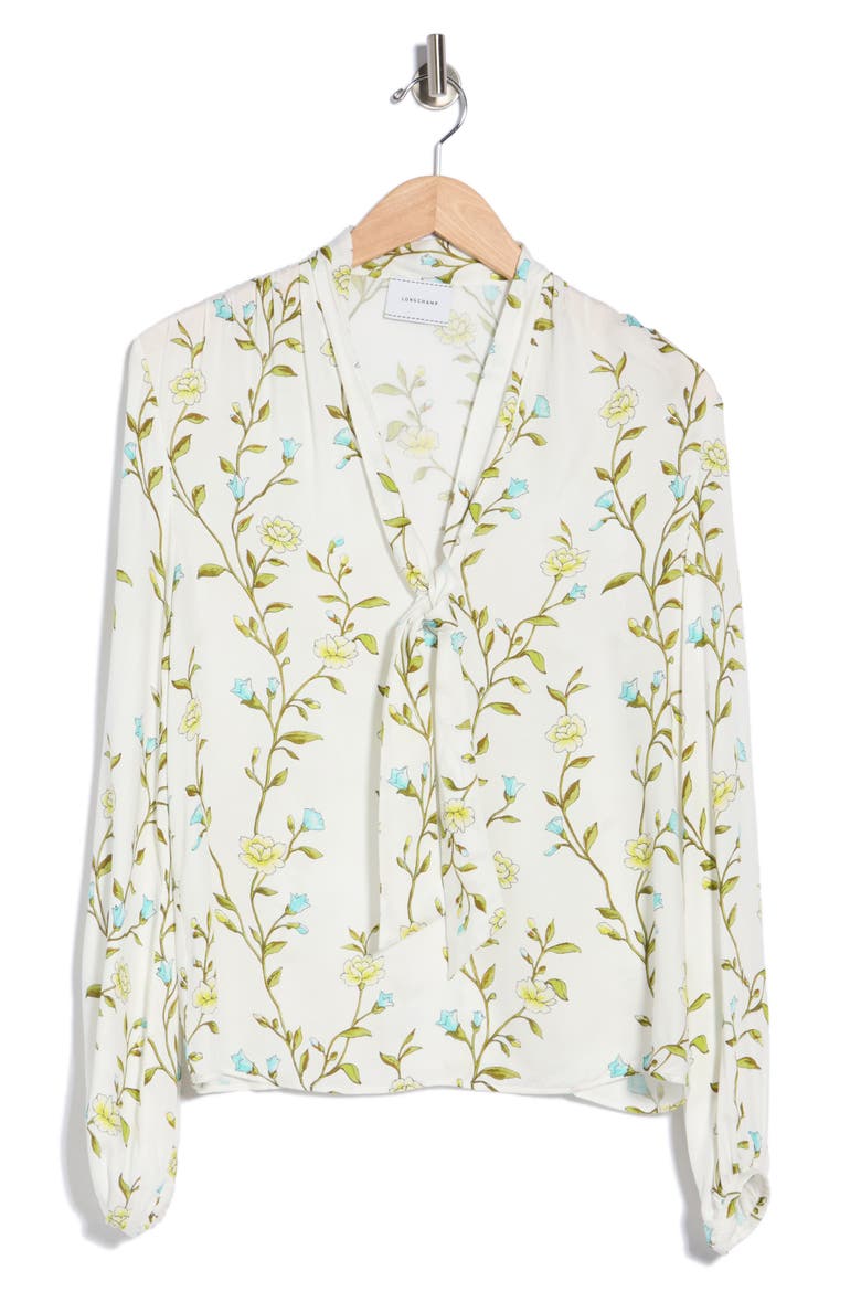 Floral Tie Neck Dress, Alternate, color, LEMON