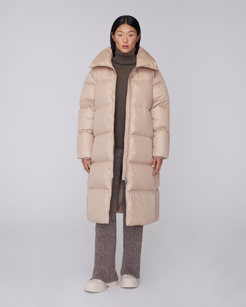 Quartz Co. Gisele Long | Down Puffer Jacket In Sand Beige