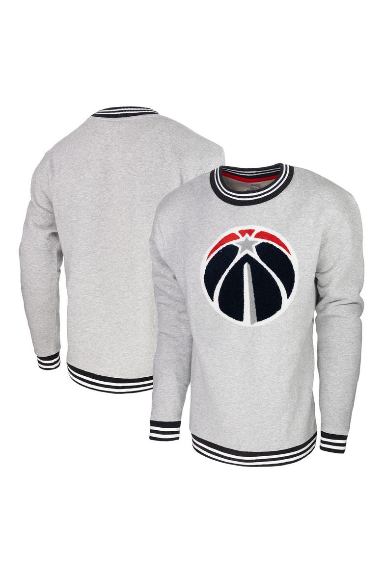 Men's Stadium Essentials Heather Gray Washington Wizards Club Level Pullover Sweatshirt, Alternate, color, Heather Gray