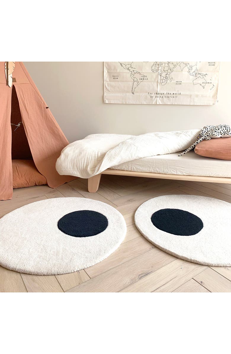 Maison Deux Eyes Pair Rug, Alternate, color, White / Black Print