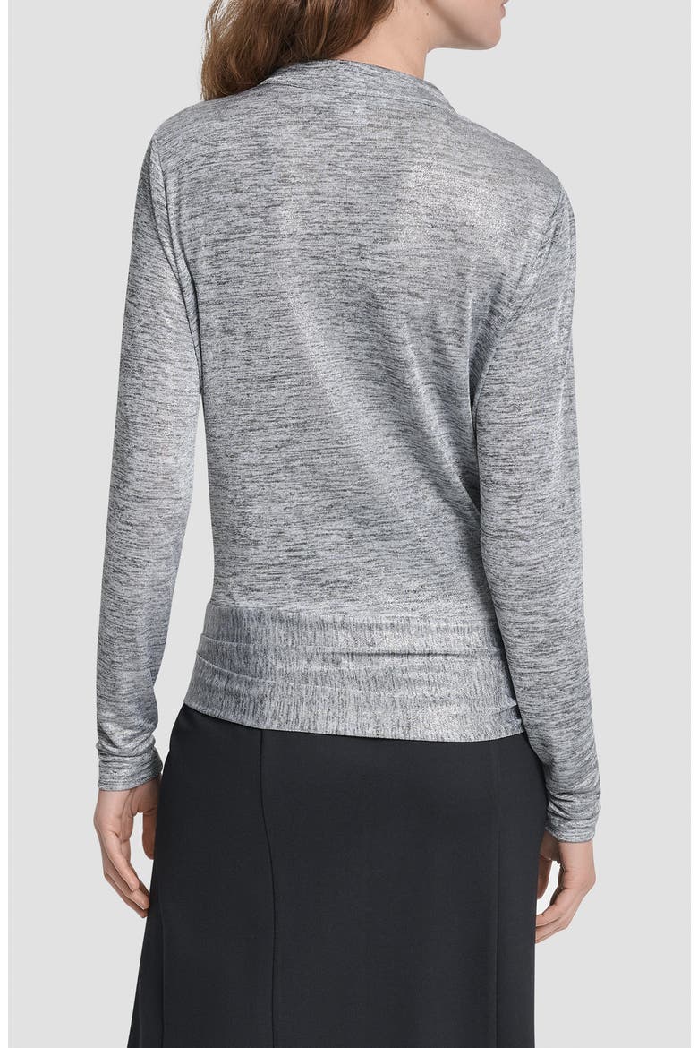 Heather Foil Drape Top, Alternate, color, GRAPHITE