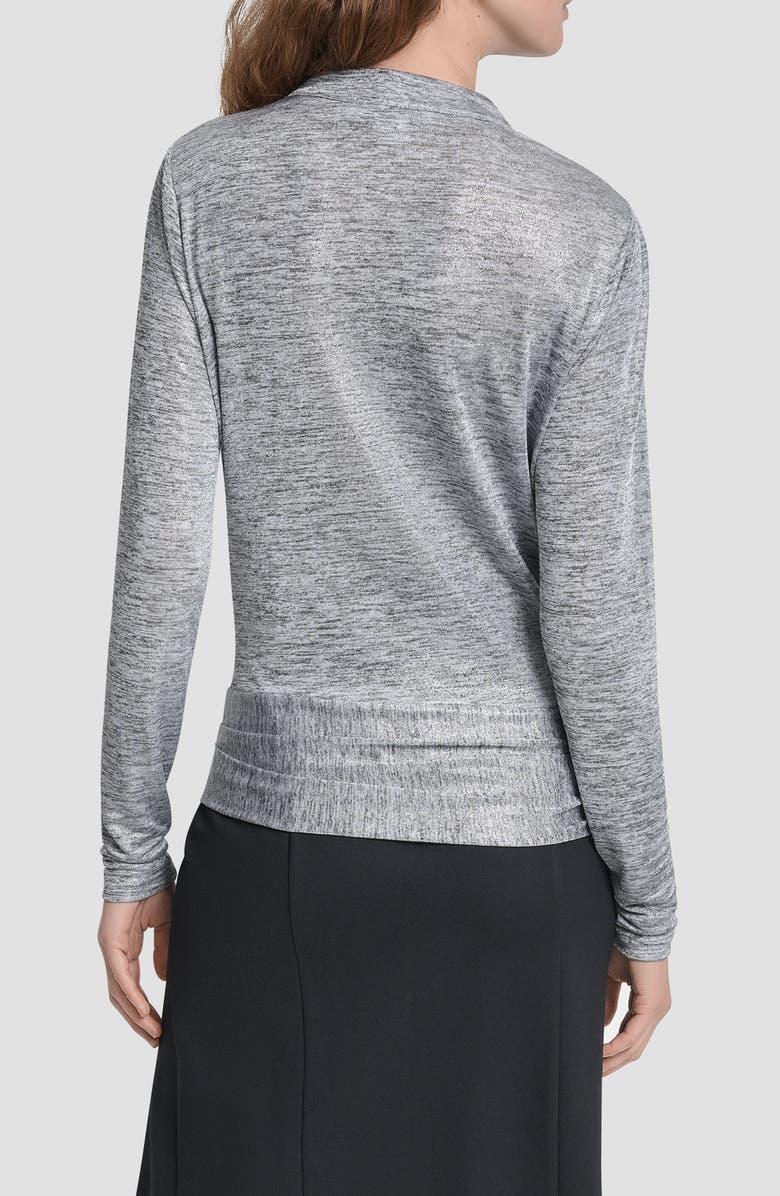 DKNY Heather Foil Drape Top, Alternate, color, Graphite