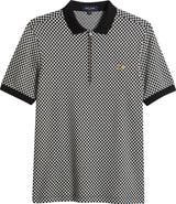 Fred Perry Chequerboard Jacquard Quarter-Zip Polo