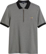 Fred Perry Chequerboard Jacquard Quarter-Zip Polo