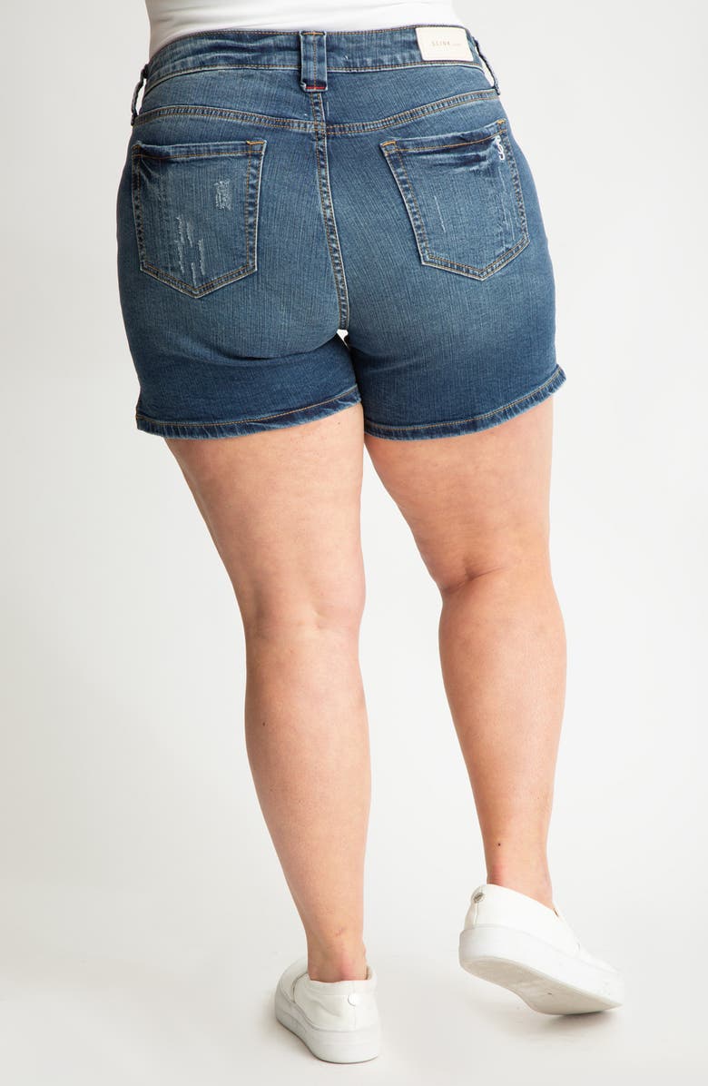 SLINK Jeans Mid Rise Denim Shorts, Alternate, color, 