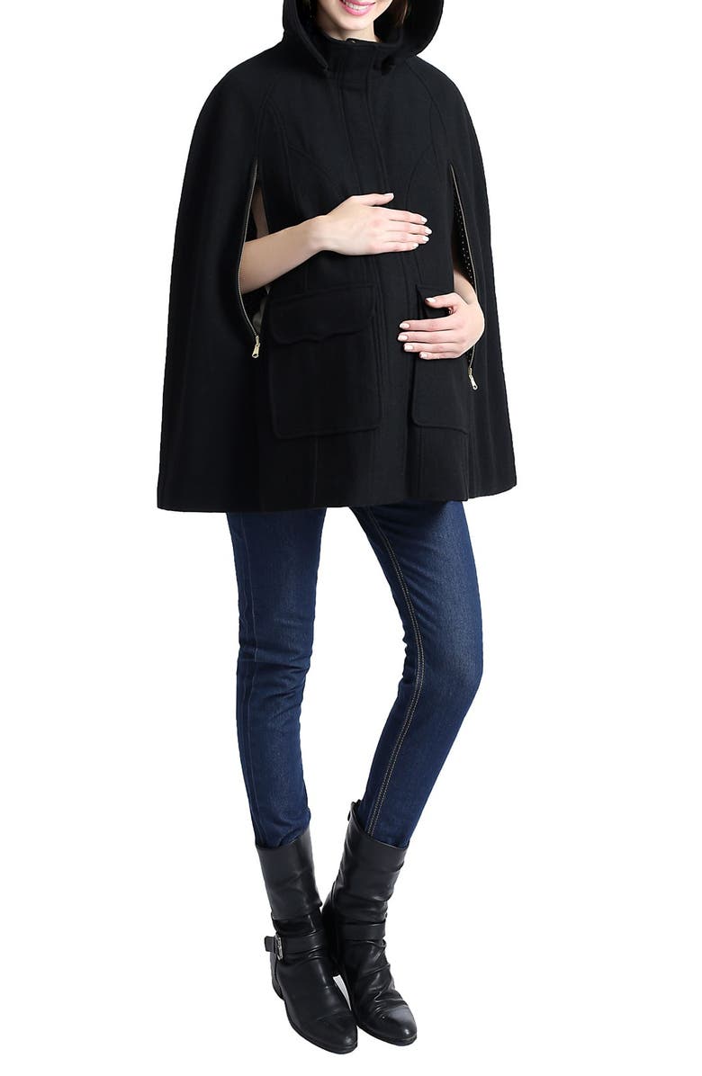 Kimi and Kai 'Robin' Wool Blend Maternity Cape, Alternate, color,