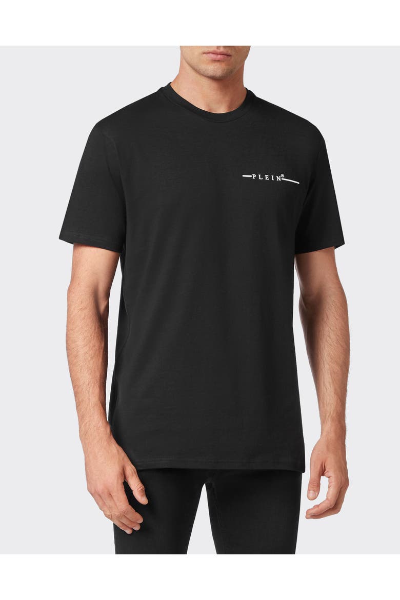 T-Shirt Round Neck Comfort Men, Main, color, black/white