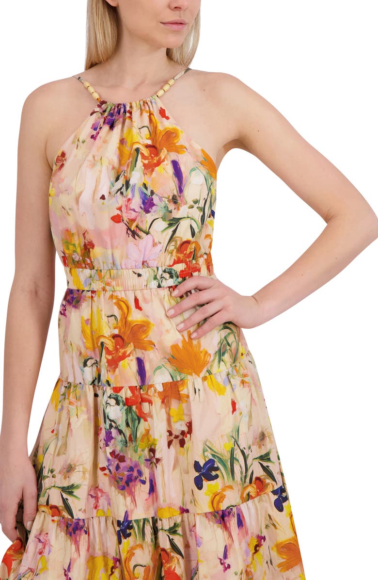 Laundry by Shelli Segal Beaded Halter Sundress, Alternate, color, Light Rose