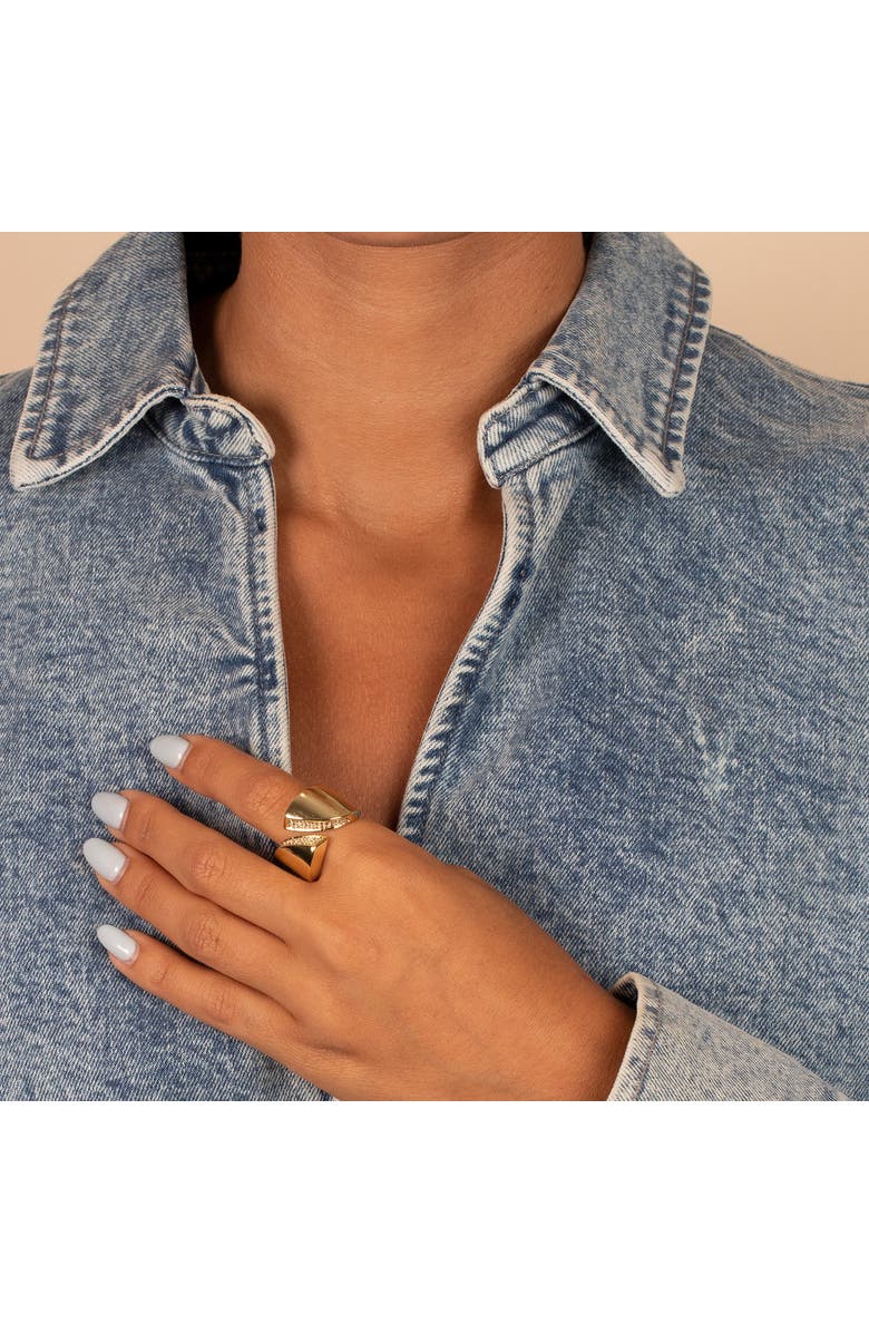 BY ADINA EDEN Solid/Pave Open Claw Wide Ring, Alternate, color,