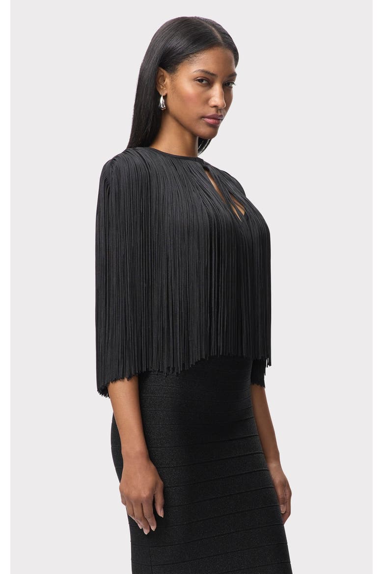 Icon Fringe Cape, Alternate, color, BLACK