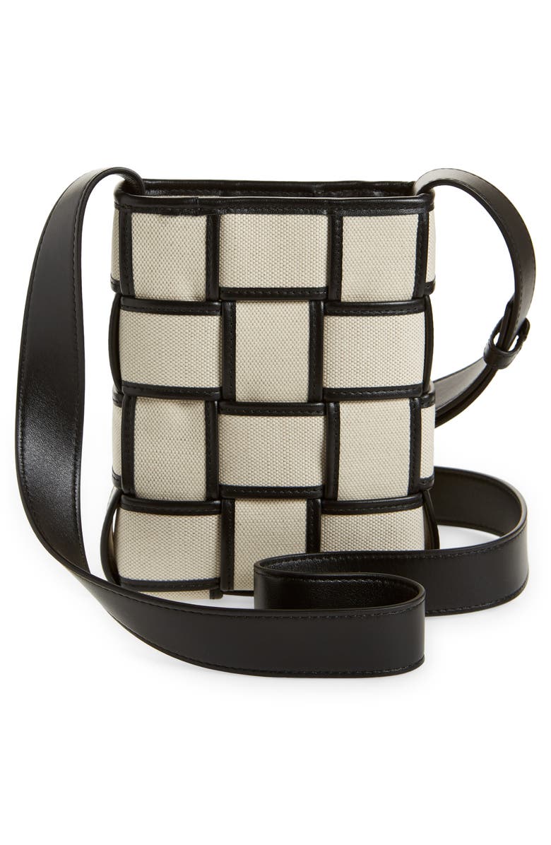 Bottega Veneta Cassette Canvas & Leather Phone Pouch, Alternate, color,