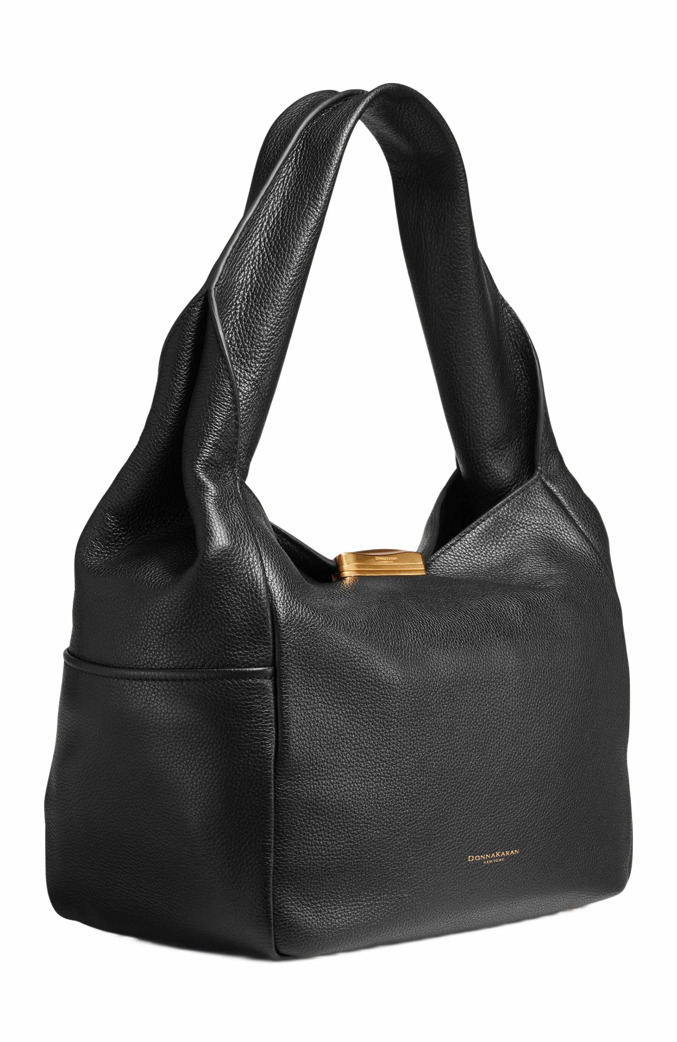 Donna Karan New York Amagansett Shoulder Bag, Alternate, color, Black/Gold