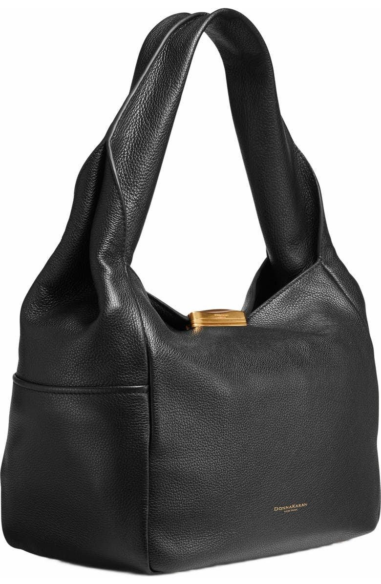 Donna Karan New York Amagansett Shoulder Bag, Alternate, color, Black/Gold