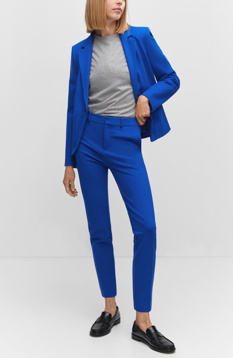 MANGO Rome Knit Straight Leg Pants, Alternate, color, Blue