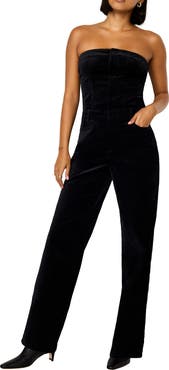 Good American Fit for Success Strapless Velvet Jumpsuit