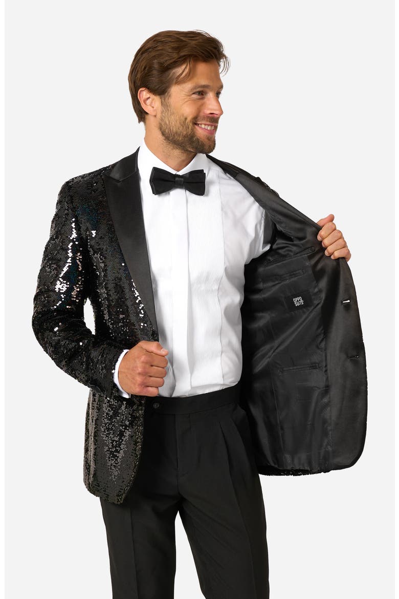 Starblazing Black Sequin Dinner Jacket, Alternate, color, BLACK