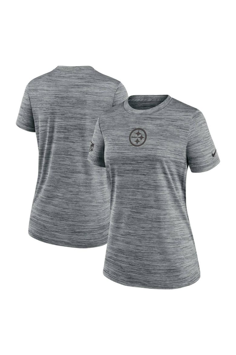 Women's Nike Gray Pittsburgh Steelers Sideline Velocity Dri-FIT T-Shirt, Main, color, Gray