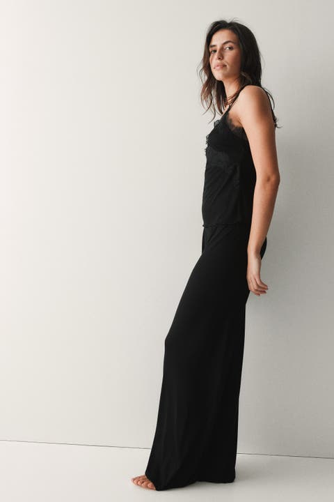 Lace-trimmed Jersey Pyjamas