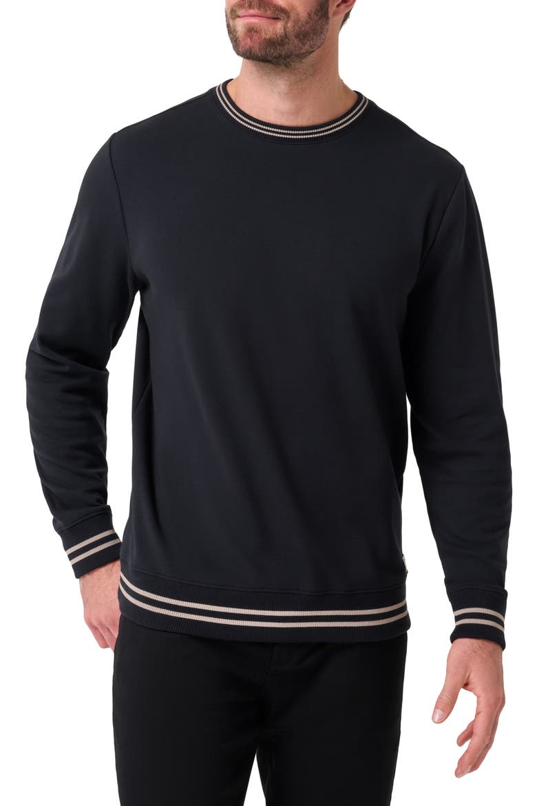 Social Club Contrast Stripe Sweatshirt, Main, color, BLACK