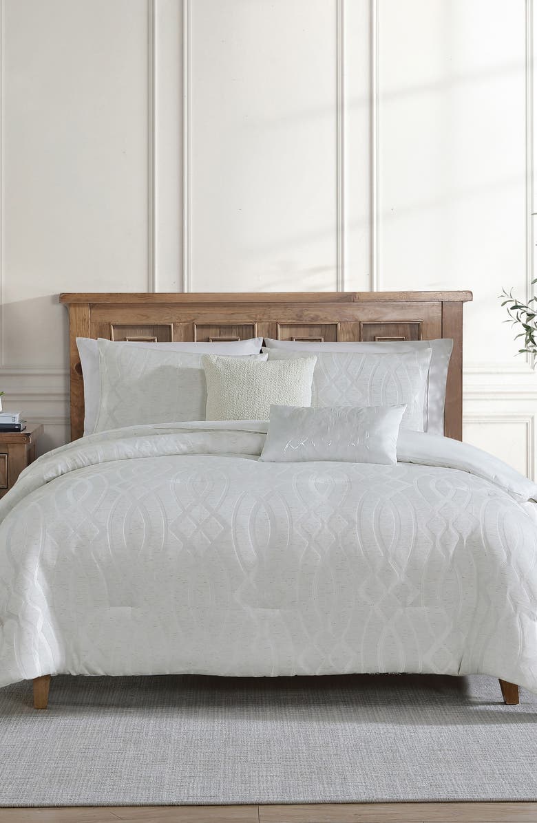 Tahari Trellia 5-Piece King Comforter Set, Alternate, color, Marshmallow