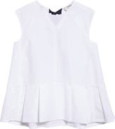 Max Mara Brava Back Tie Poplin Peplum Top