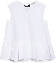 Max Mara Brava Back Tie Poplin Peplum Top