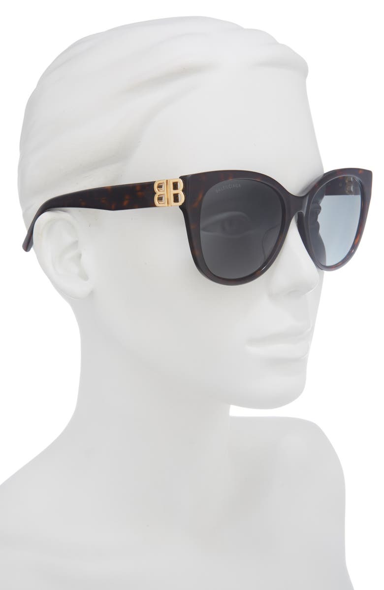 Balenciaga Cat Eye Sunglasses, Alternate, color, Havana Gold Green