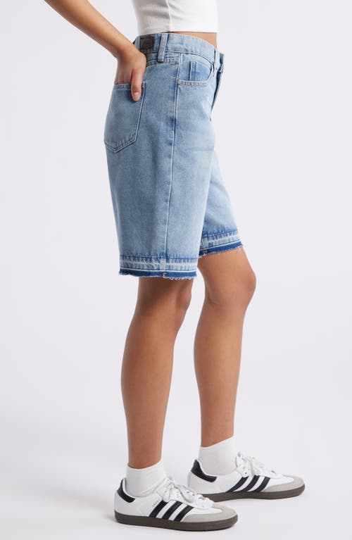 Ptcl Relaxed Hem Denim Bermuda Shorts In Med Indigo