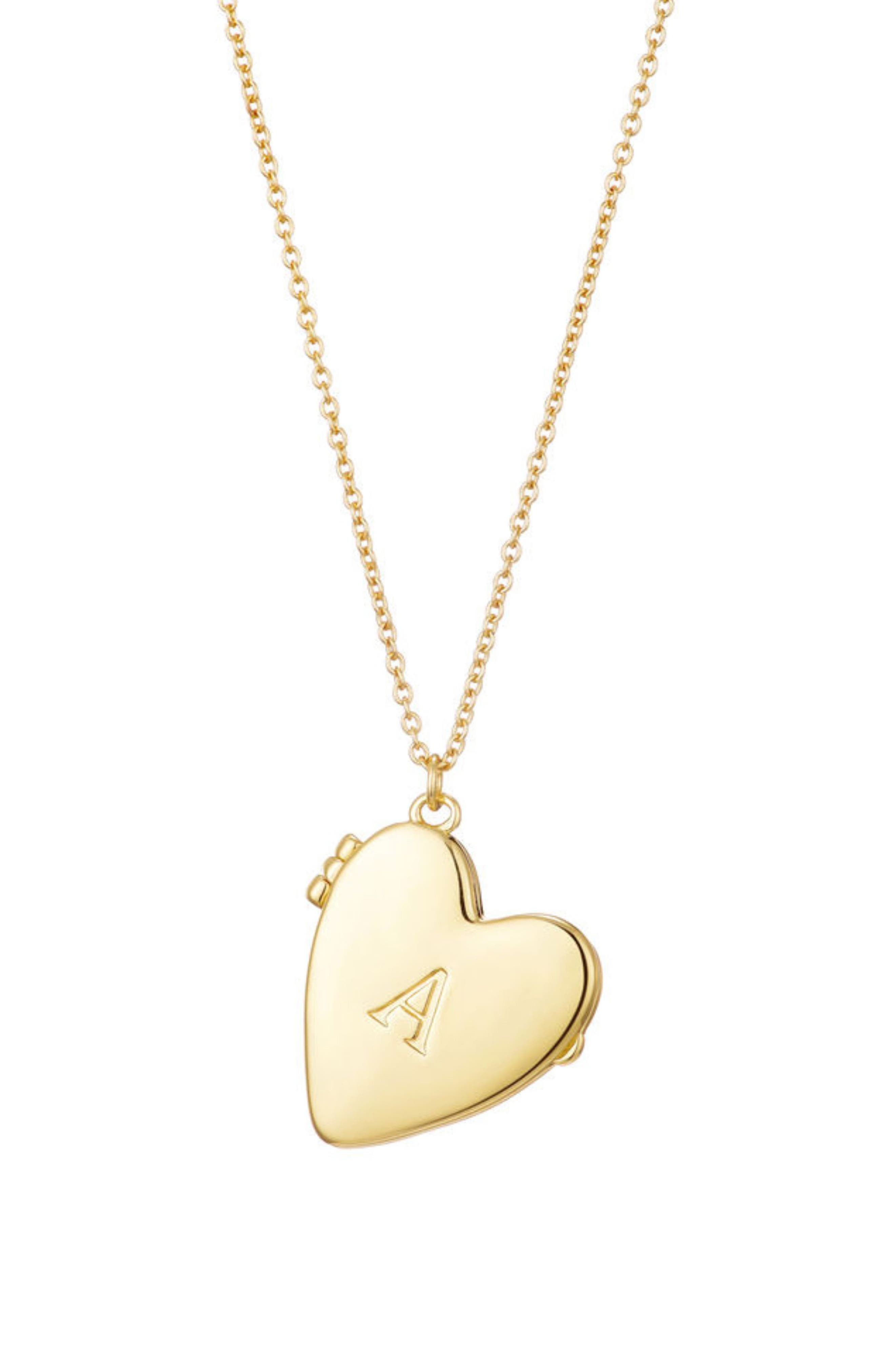 Adornia Initial Heart Locket Pendant Necklace