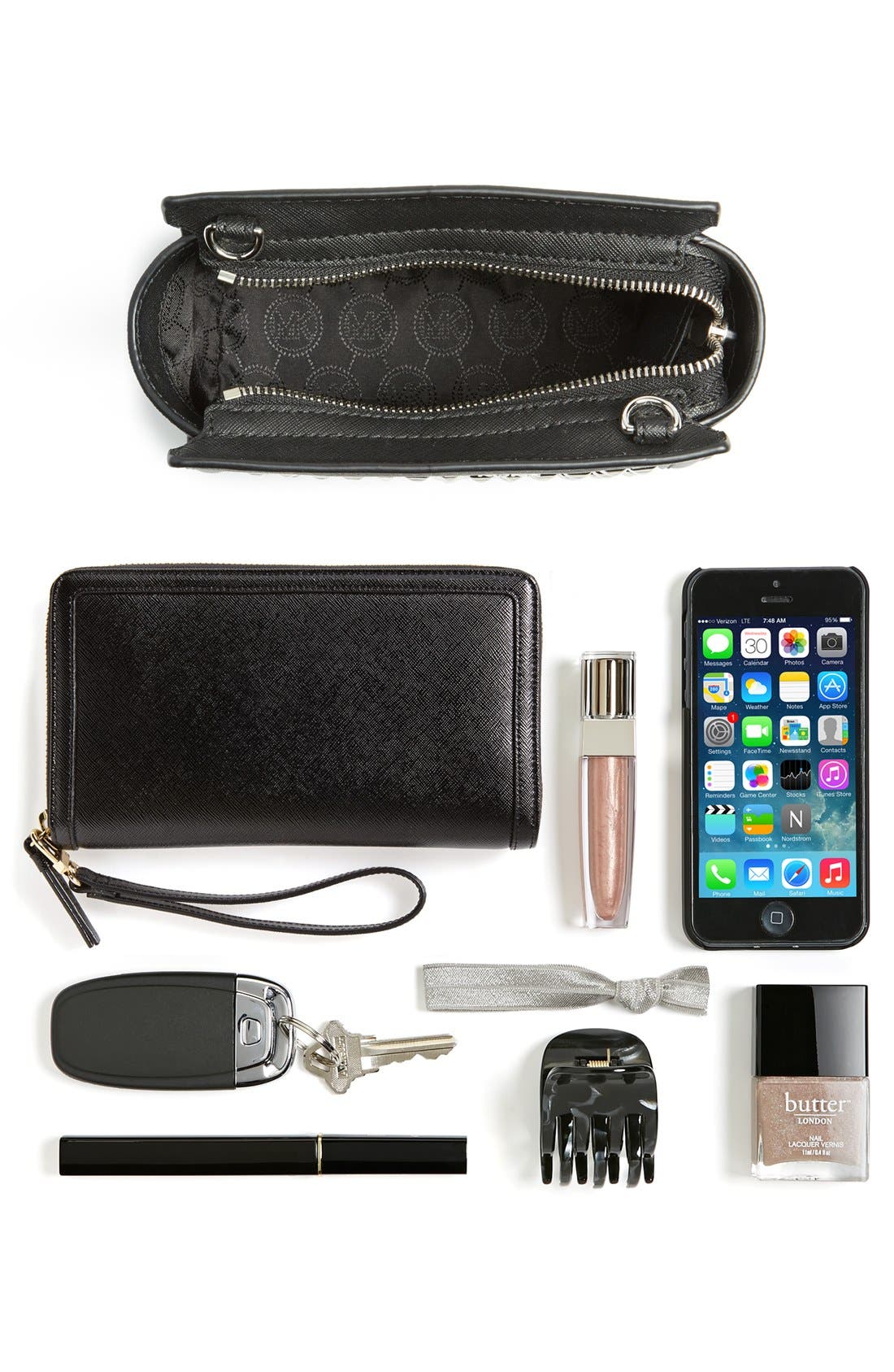 MICHAEL Michael Kors 'Mini Selma' Studded Saffiano Leather Crossbody Bag, Alternate, color, 