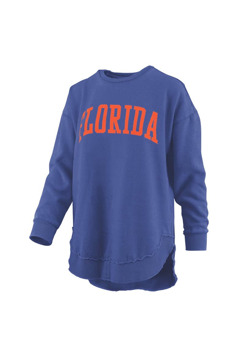 Women's Pressbox  Royal Florida Gators Melange Poncho Vintage Fleece Long Sleeve Pullover Sweatshirt, Alternate, color, Royal