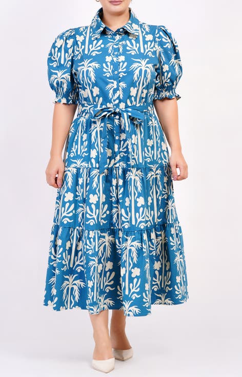 Octavia Puff Sleeve Shirt Dress