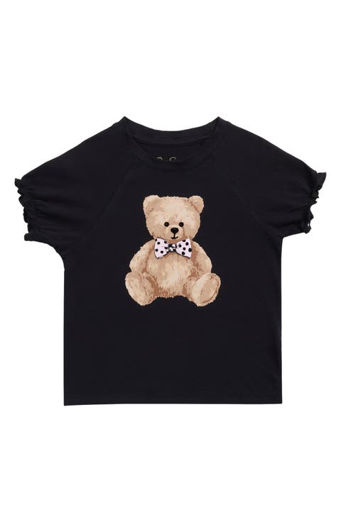 Kids' Teddy Bear Puff Sleeve Graphic T-Shirt