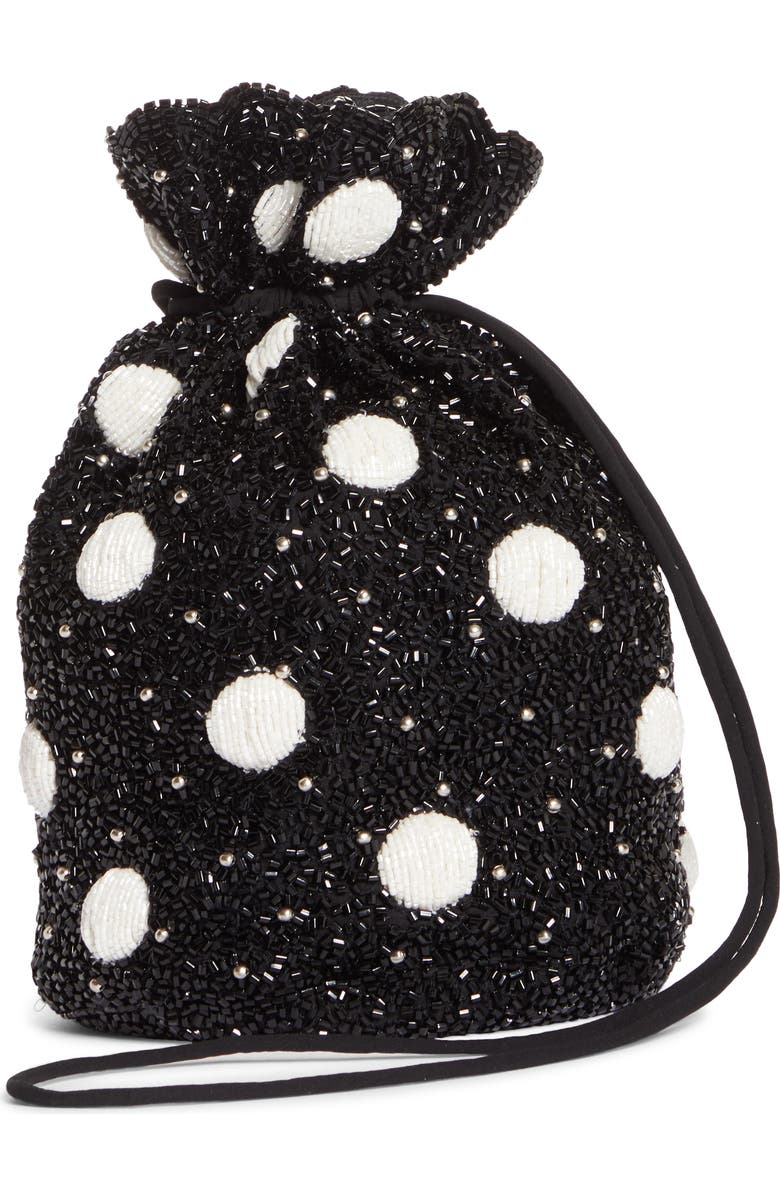 Ganni Hand Beaded Drawstring Bag, Alternate, color,