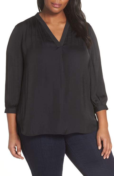 Rumple Satin Blouse (Plus Size)