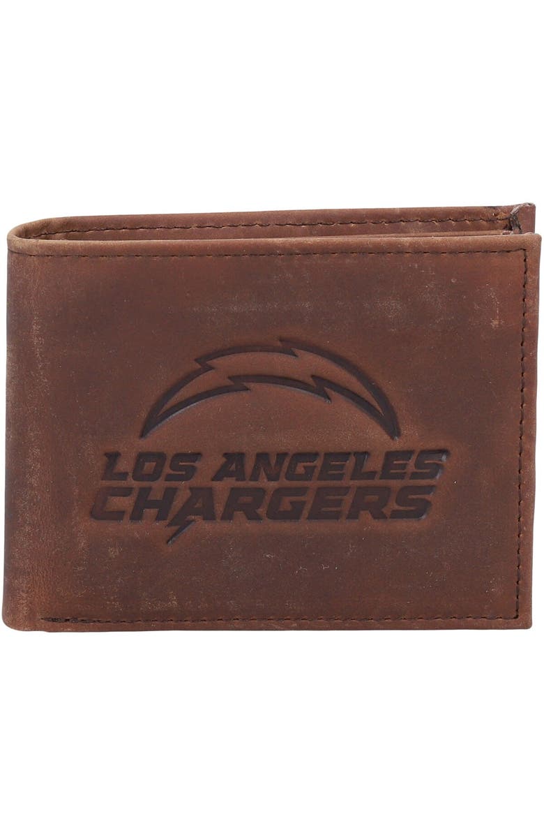 Evergreen Enterprises Brown Los Angeles Chargers Bifold Leather Wallet, Main, color,